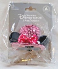 Disney Parks Minnie Mouse Pink Sequins TOP HAT Ears Hair Clip Costume dress-up