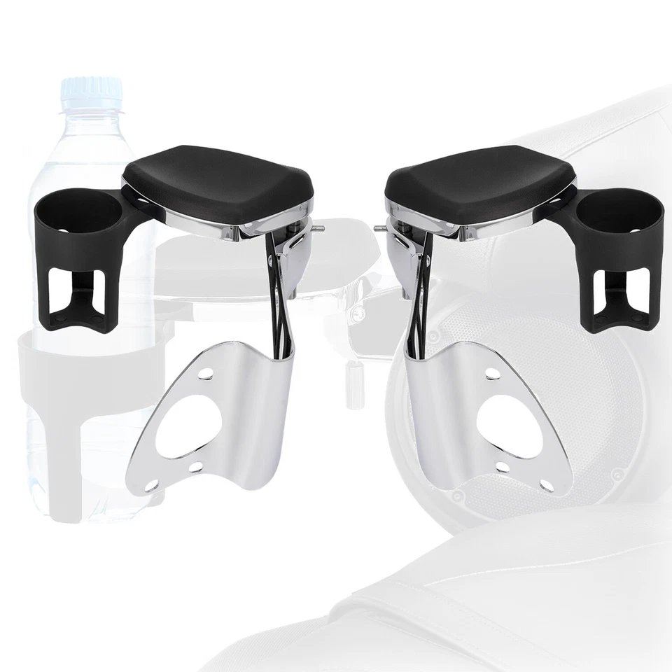 Rear Passenger Armrest w/ Drink Holder Fit For Touring Harley Electra Tri Glide Foto 4 de 4