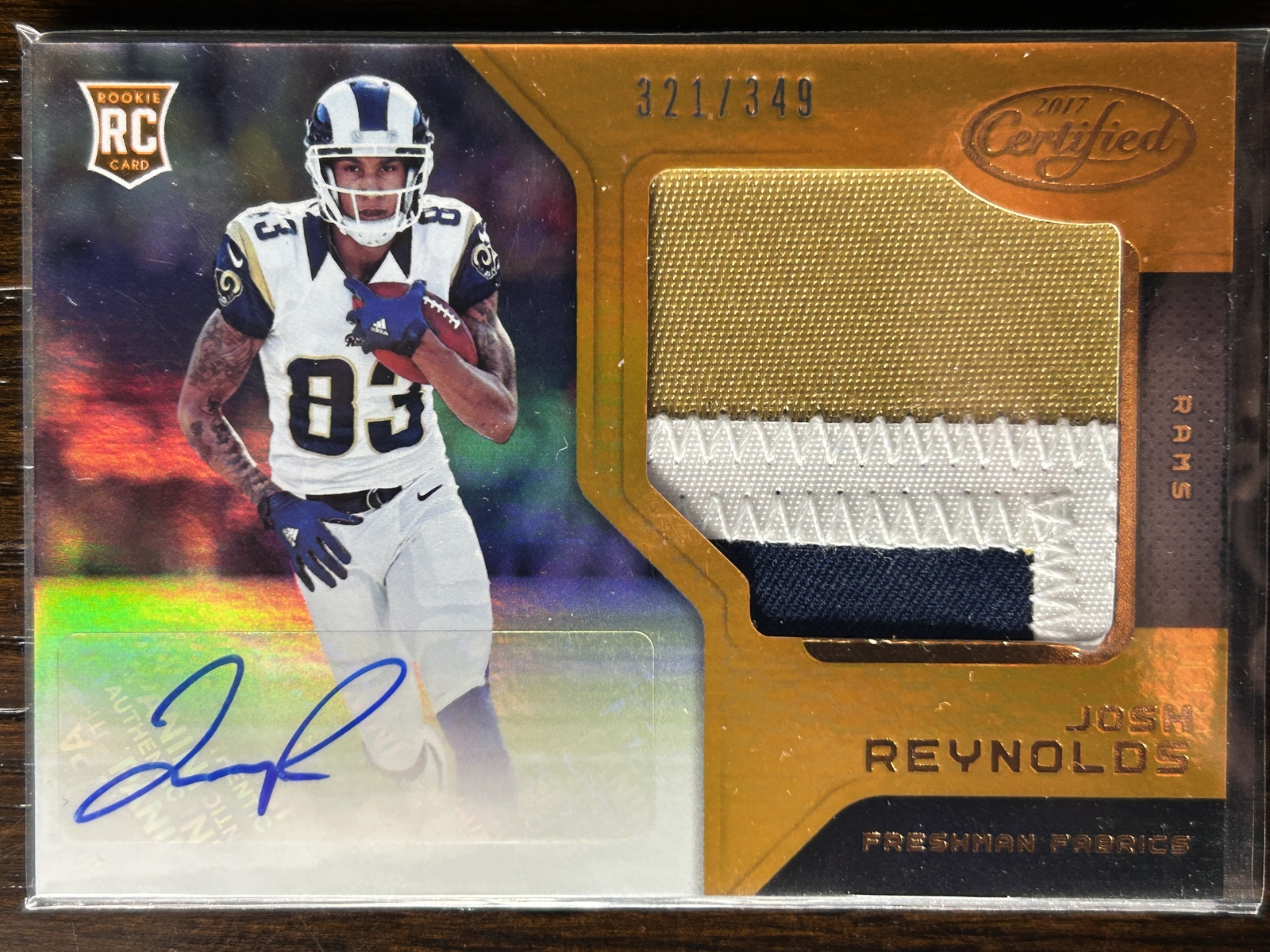 Josh Reynolds Panini Certified #232 Autograph Jersey-Mirror Orange