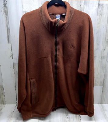 Lowe Alpine Polartec Zip Up Jacket 100% Polyester Mens Large Brown/Rust
