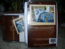 TOMMY BAHAMA "FIJI COAST" 2pc EURO PILLOW SHAMS WHITE/AQUA bnip