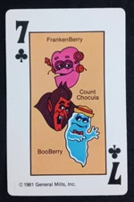 1981 General Mills Cereal Card Game Hearts Monsters 7 Clubs