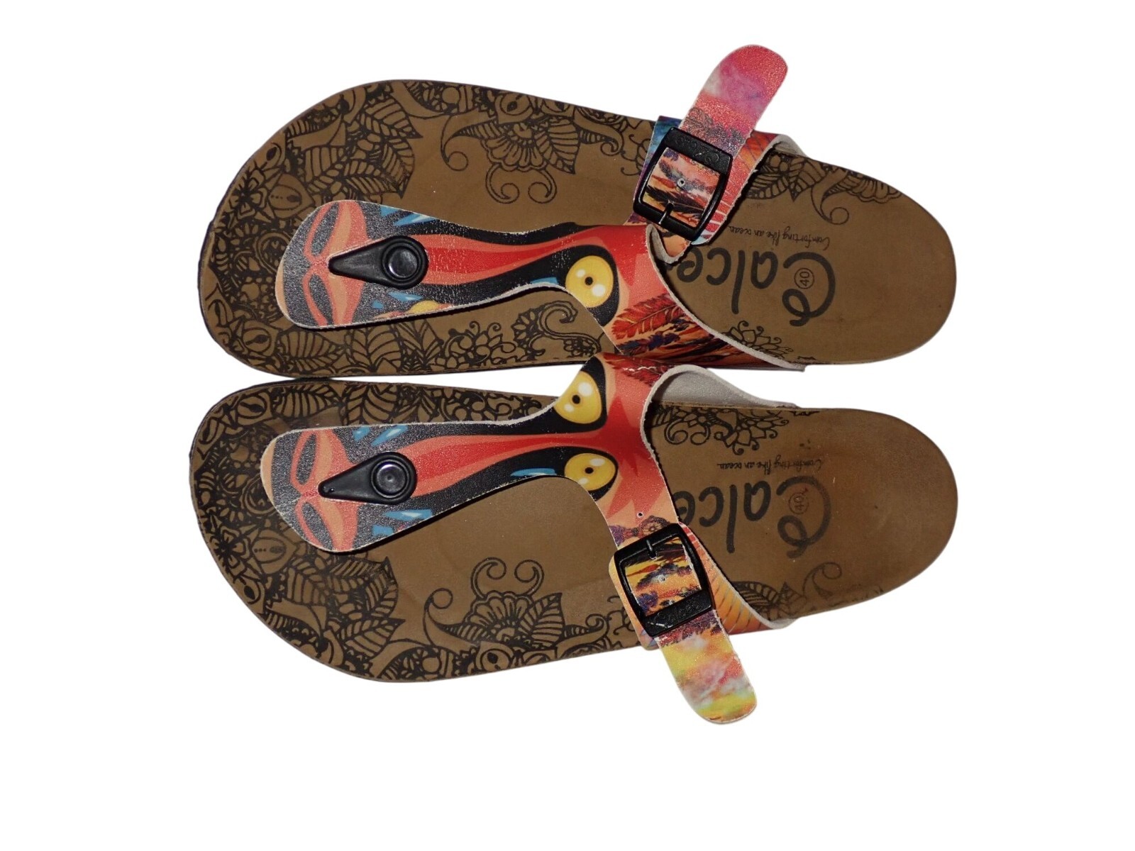 Calceo Colored Feathered Patterned Yellow-Eyed Ch… - image 4