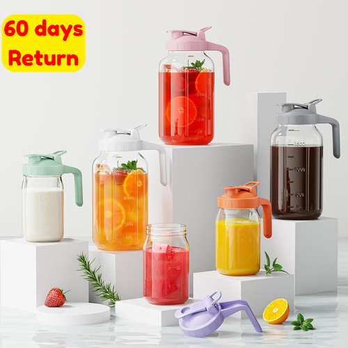 32 Oz Glass Breast Milk Pitcher Airtight Jug with Pour Spout Handle Storage - Picture 6 of 12