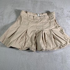 Y2K Gap Skirt Womens 30 Beige Check Pleated Mini Stretch Gapstretch Schoolgirl