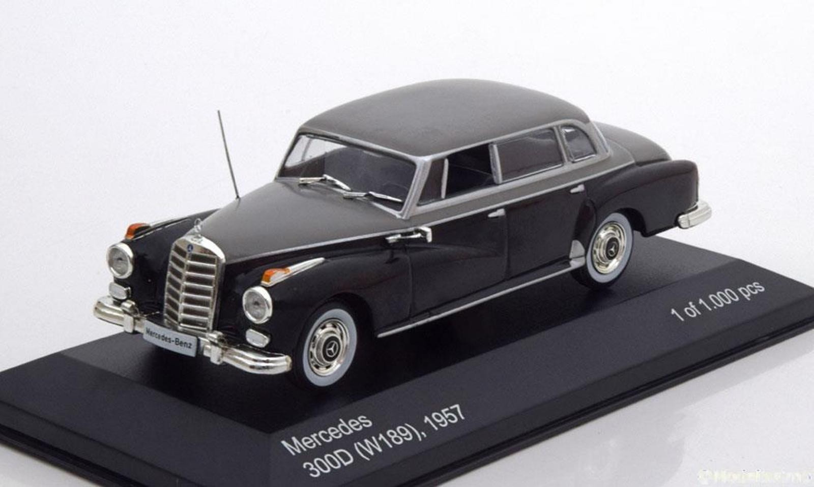 Mercedes 300D W189 miniature 1957 de collection haut de gamme Whitebox 1:43 noir