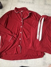 Soma Red Pajama Set Sleepwear Lounge Pants Top Long Sleeve XL Cool Nights