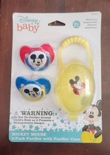 Disney Baby Mickey Mouse 2-Pack Pacifier  Pacifier Case SEALED 0 BPA free