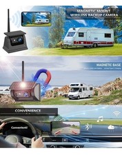 Solar Magnetic WiFi Backup Camera Wireless Trailer for iPhone Android RV Trailer
