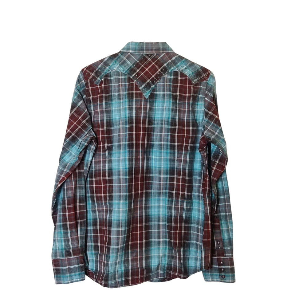 Lote de 3 Camisas Western Pearl Botón a Presión Manga Larga XL Estrás Bordadas Foto 3 de 4