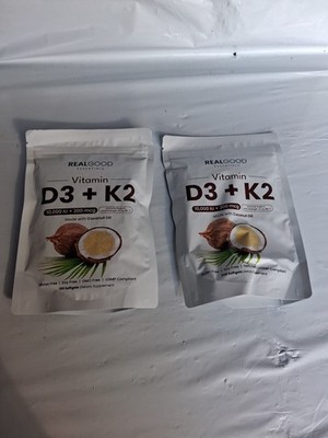 Real Good Essentials Vitamin D3 K2 10000 iu   Extra Strength 2-in-1 D&K 2pk