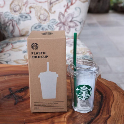 Starbucks Minimalist Style Series Transparent Plastic Cup 300ml Iced Coffee Cup