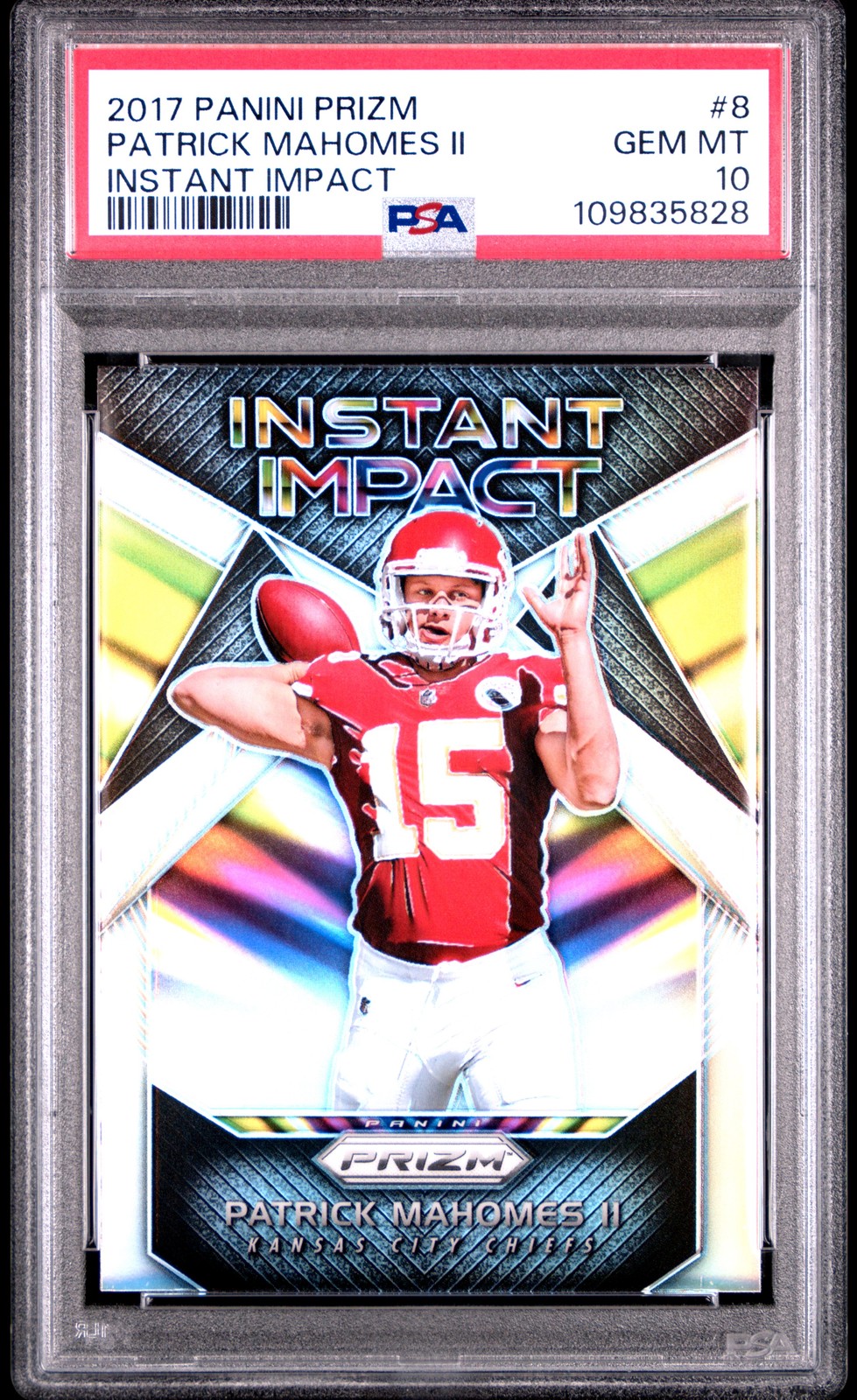 2017 PANINI PRIZM INSTANT IMPACT #8 PATRICK MAHOMES II PSA 10