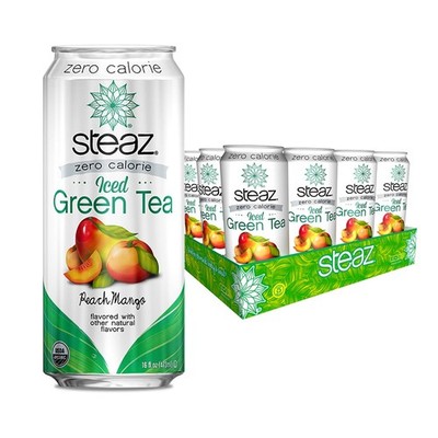 Organic Zero Calorie Iced Green Tea, Peach Mango Zero Calorie, 15.99 Fl Oz (P...