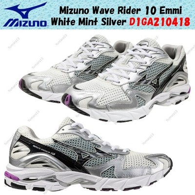 Mizuno Wave Rider 10 Emmi White Mint Silver D1GA210418 Men's Size