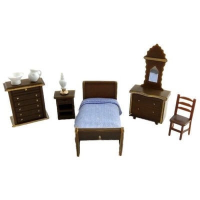 Puppenhaus Miniatur Maßstab 1:48 Kunststoff Schlafzimmer Möbel Set Suite