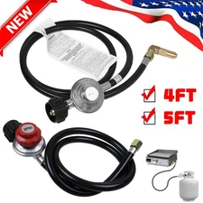 4/5FT Hose High Pressure Propane Gas Regulator LPG BBQ Grill Tank Adjustable US