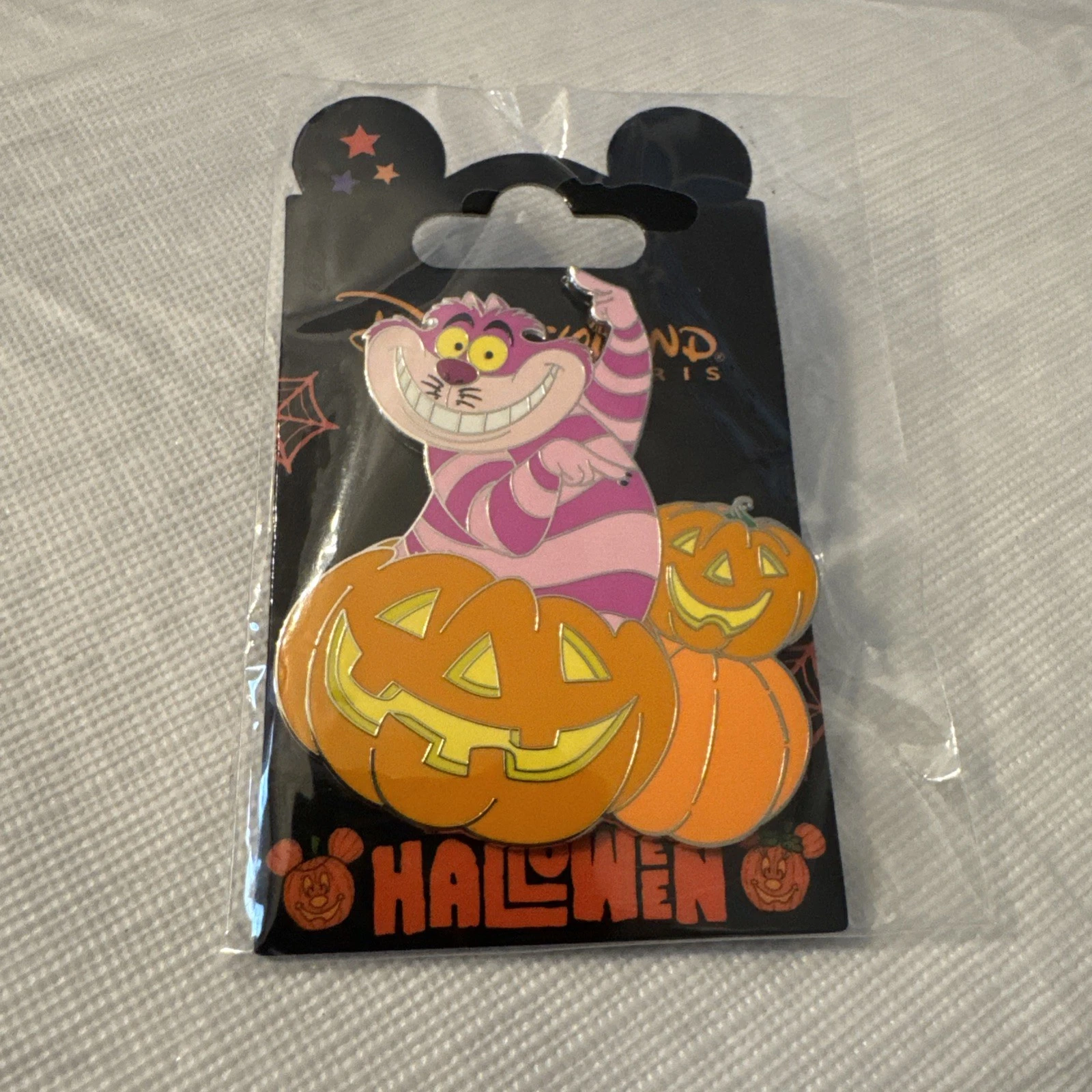Disney Cheshire Cat Alice Halloween Pumpkin DLP Paris Disneyland LE Pin