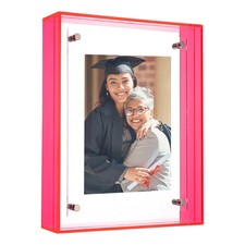 5x6 Inch Acrylic Picture Frame for Office Home Fluorescent Red