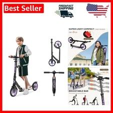 Lightweight Foldable Kick Scooter with 8-Inch Big Wheels - Max Load 240 LBS