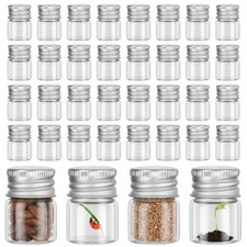 100 Pcs 5 ml Mini Glass Bottles with Screw Caps Tiny Jars Empty Glass Vials w