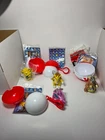 1999 Pokemon Burger King keychains (4) with recalled pokeballs, cards, checkoff