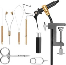 Fly Tying 8-pcs Kit Vise Scissors Bodkin  Trimmer Plier Finisher Bobbin Stacker