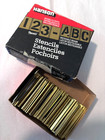 Vintage HANSON 92 INTERLOCKING 2.5" BRASS STENCILS 1.25” Letters Numbers Box — photo 1