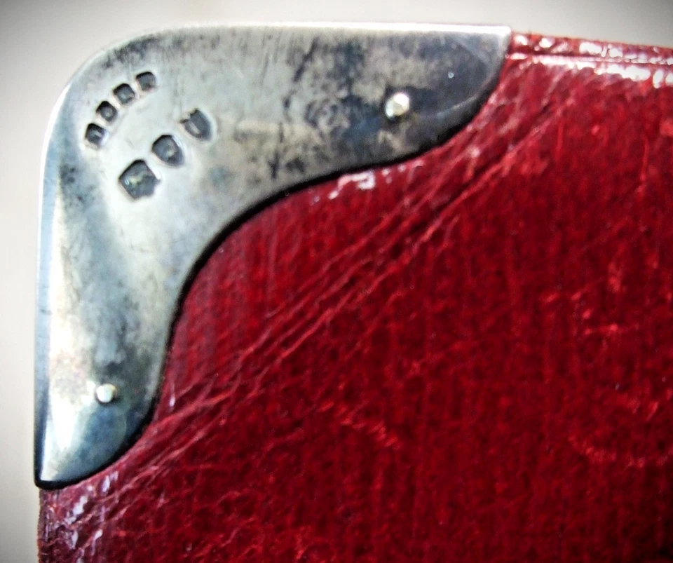 Estuche para tarjetas de llamadas Aide de Memoire montado en plata de 1895 + lápiz y estampillas Foto 3 de 4