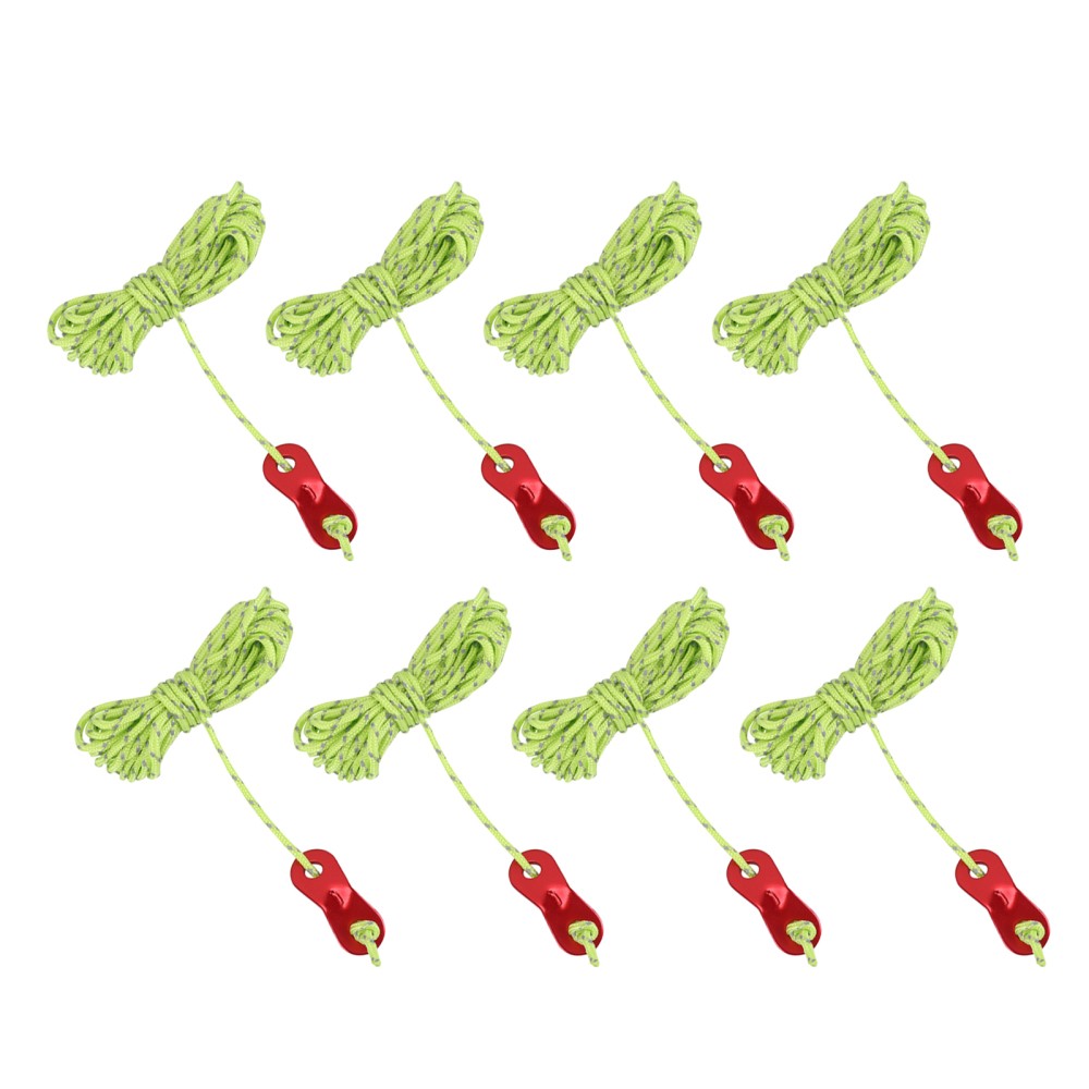  8pcs Reflective Tent Guylines Cord: 4m Rope Tie Down For Camping Canopy Outdoor