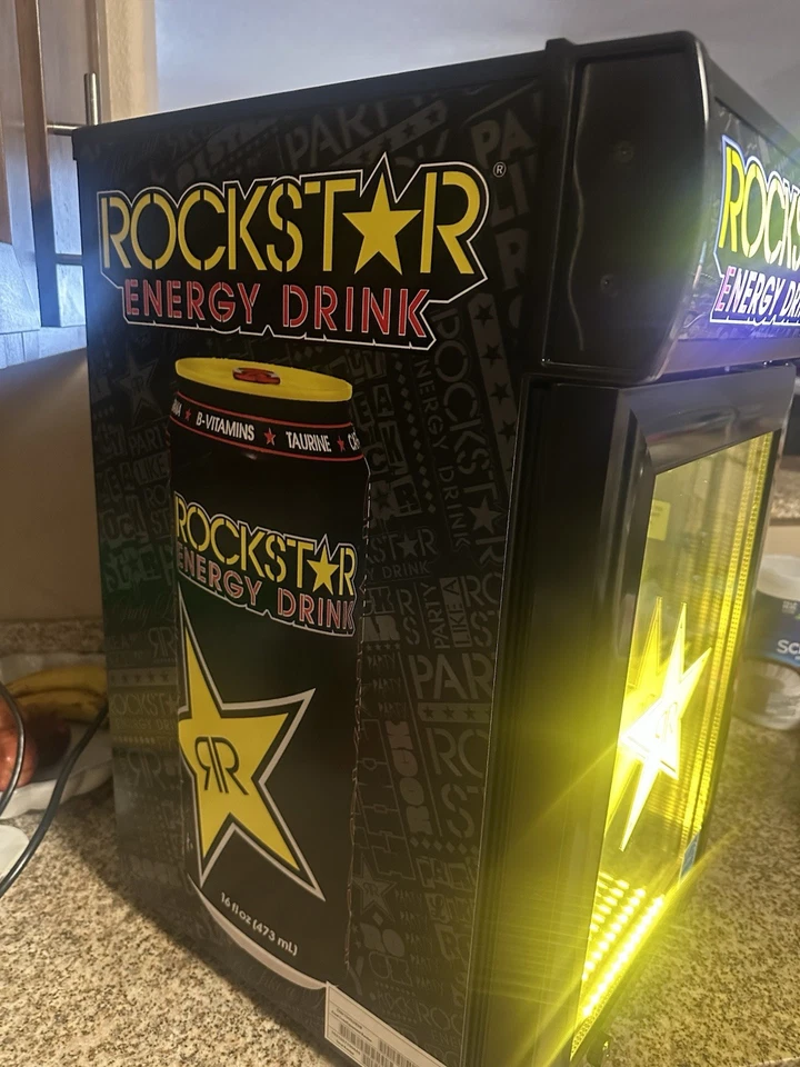 Rockstar Energy Drink Promo Mini Nevera Refrigerador Potencia/Luces Probadas Foto 3 de 4
