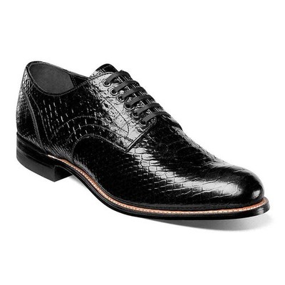 Stacy Adams Madison Schwarz Anaconda Schlangenmuster Schlicht Zeh Oxford (Herren
