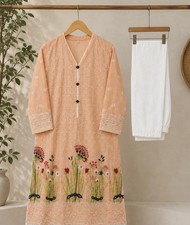 Pakistani Tradition 2 Piece Embroidery Lawn Dress Size Medium