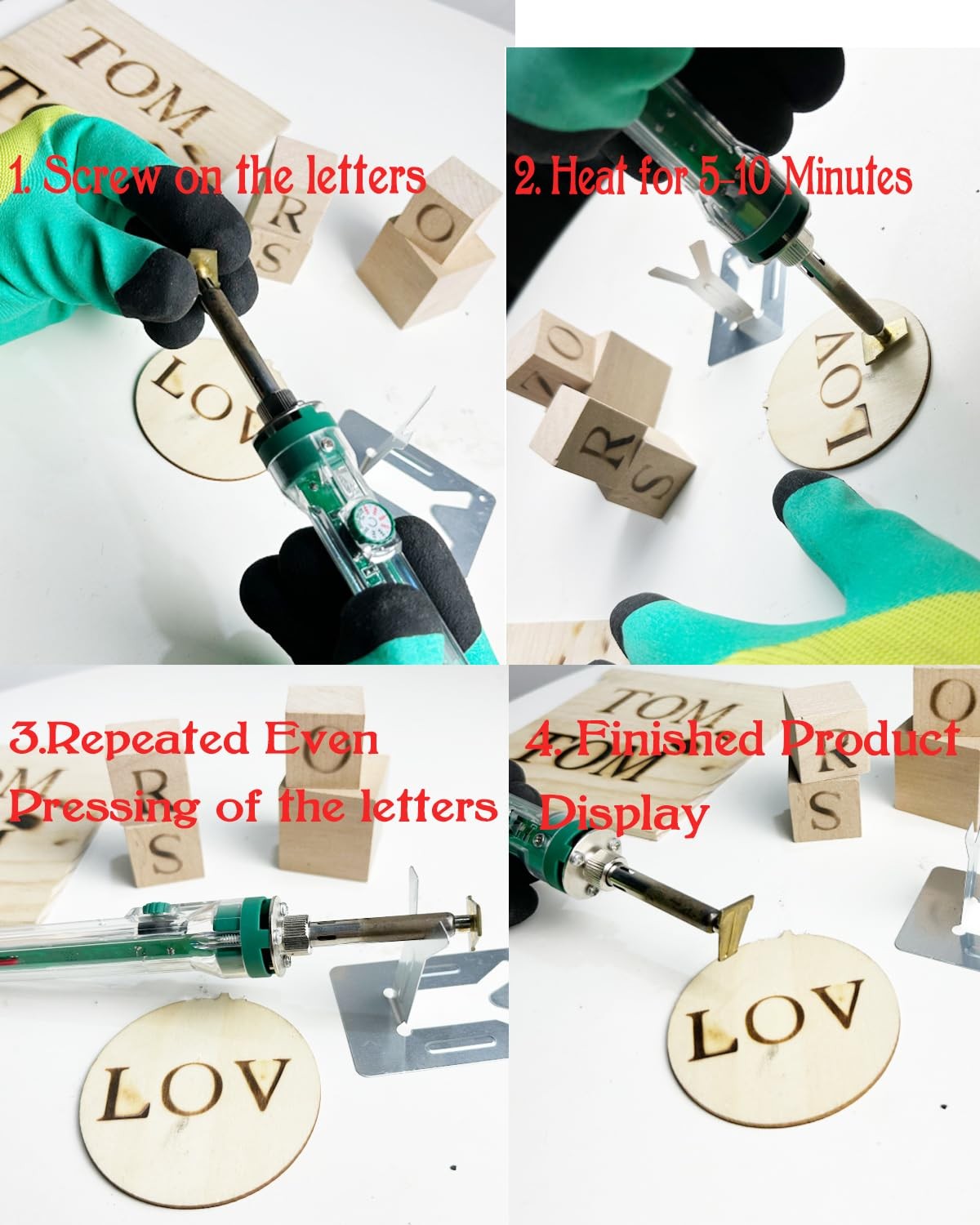 Arokimi Wood Burning Alphabet Letter Kit, Branding Irons Personalized for Wood L