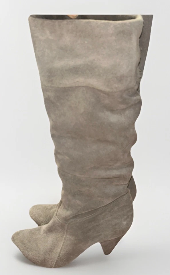 BCBGeneration Gris Gamuza Slouch Botas Altas 8.5 B Cuero Superior Boho Y2K Zapatos Foto 2 de 4