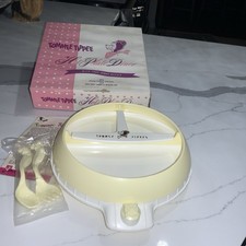 Vintage Yellow TOMMEE TIPPEE Hot Plate Diner w/ Eat-Ezy fork Spoon Set In Box