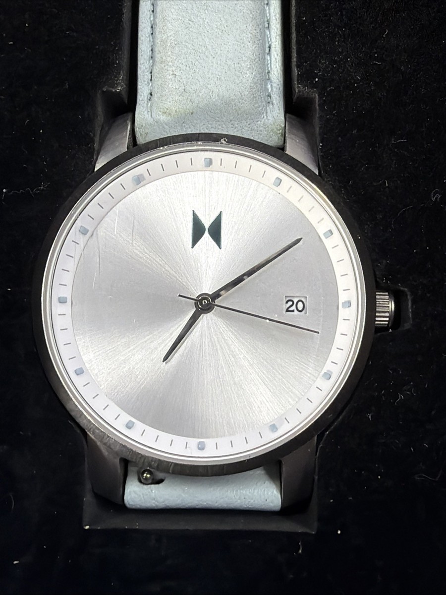 MVMT Grey Leather Strap & White Dial Chronograph F18 30mm Watch Marlin® Chronograph Tachymeter 40mm Leather Strap Watch  main image 4