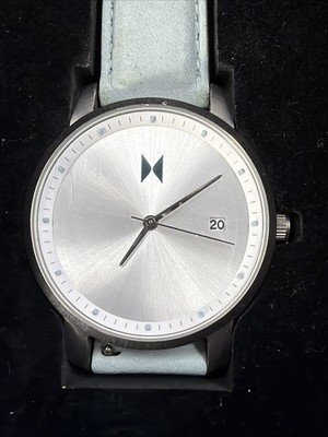 MVMT Watch Women 38mm Silver Tone Blue Leather Band New Battery MVMT | Accessories | Mvmt Watch Women 38mm Silver Tone Date  main image 2