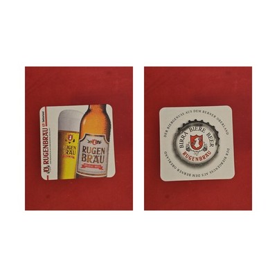 Rugenbräu roter Streifen Brauerei Bierdeckel Bier