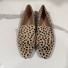 Madewell Womens Size 7.5 the Frances Skimmer Dotted Calf Hair Loafer Shoes