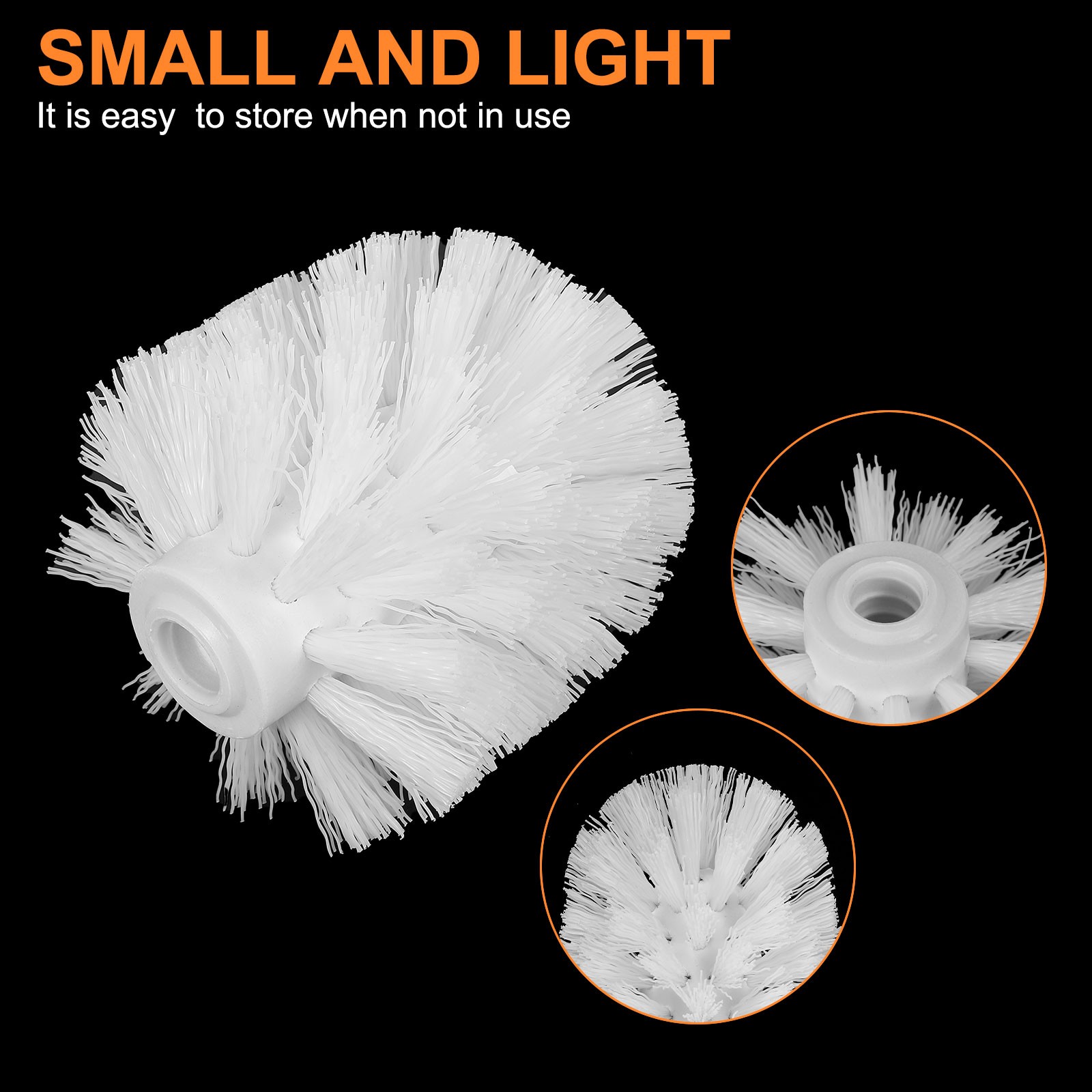 3Pcs Toilet Bowl Brush 12mm Replacement Toilet Brush Cleaning Brush Head White