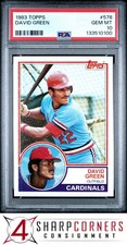 1983 TOPPS #578 DAVID GREEN RC CARDINALS PSA 10