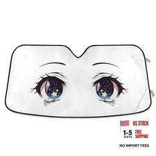 Cute Cartoon Eyes Car Windshield Sun Shade Anime Women Eyes Sun Shield UV Ray