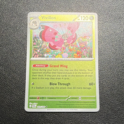 Nintendo Vivillon 009/088 perfect order Reverse Holo Uncommon Eng 2026 HP 120