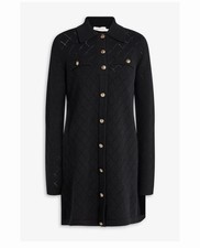 ZIMMERMANN Pointelle-knit Wool Mini Dress In Black Size 0