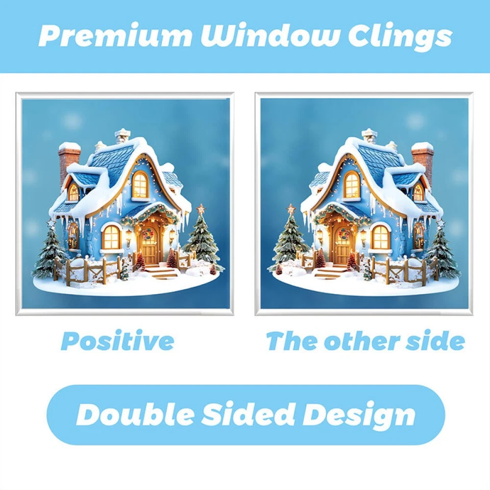 9 Sheets Snowflakes Window Stickers Clings Decal Stickers Snow Flake Xmas Decor - Image 2 of 4