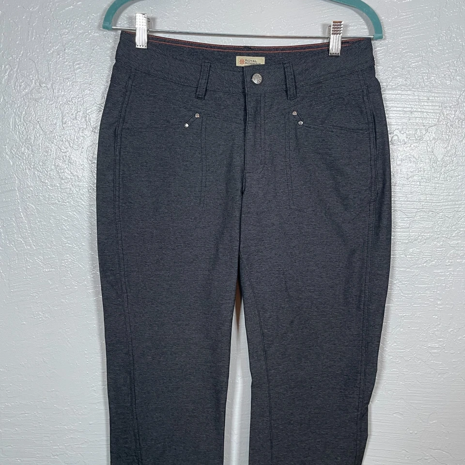 Royal Robbins Mujer 6 Gris Pantalones Bolsillos Elastizados Puño Ajustable Senderismo Granola Foto 3 de 4