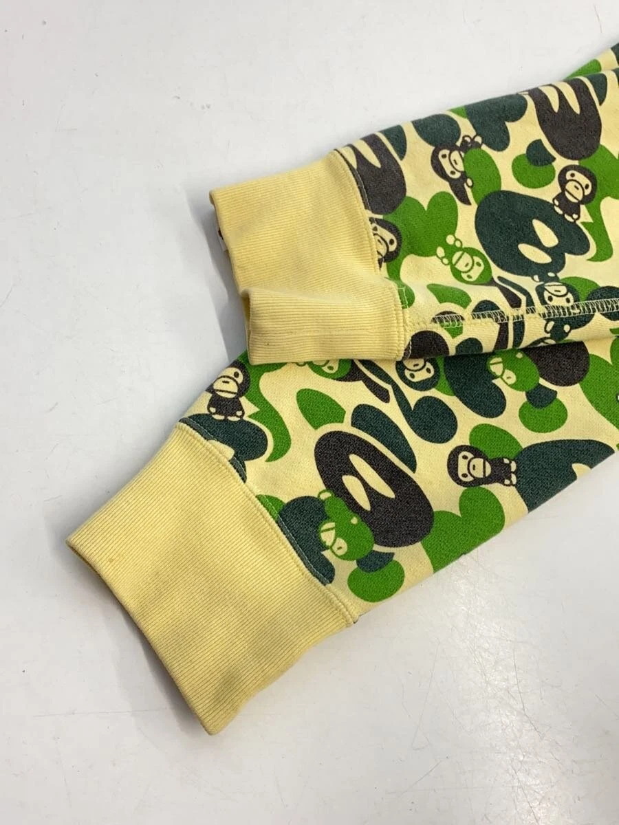 A BATHING APE (BAPE) Felpa con cappuccio zip BAPE A Bathing Ape M panna mimetica bambino cotone Milo #ED AZA