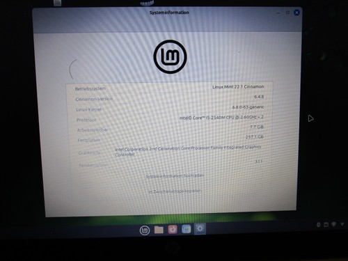 Notebook : HP Elite Book 2560p mit Linux Mint 22.1 64 + USB Stick - Bild 3 von 23
