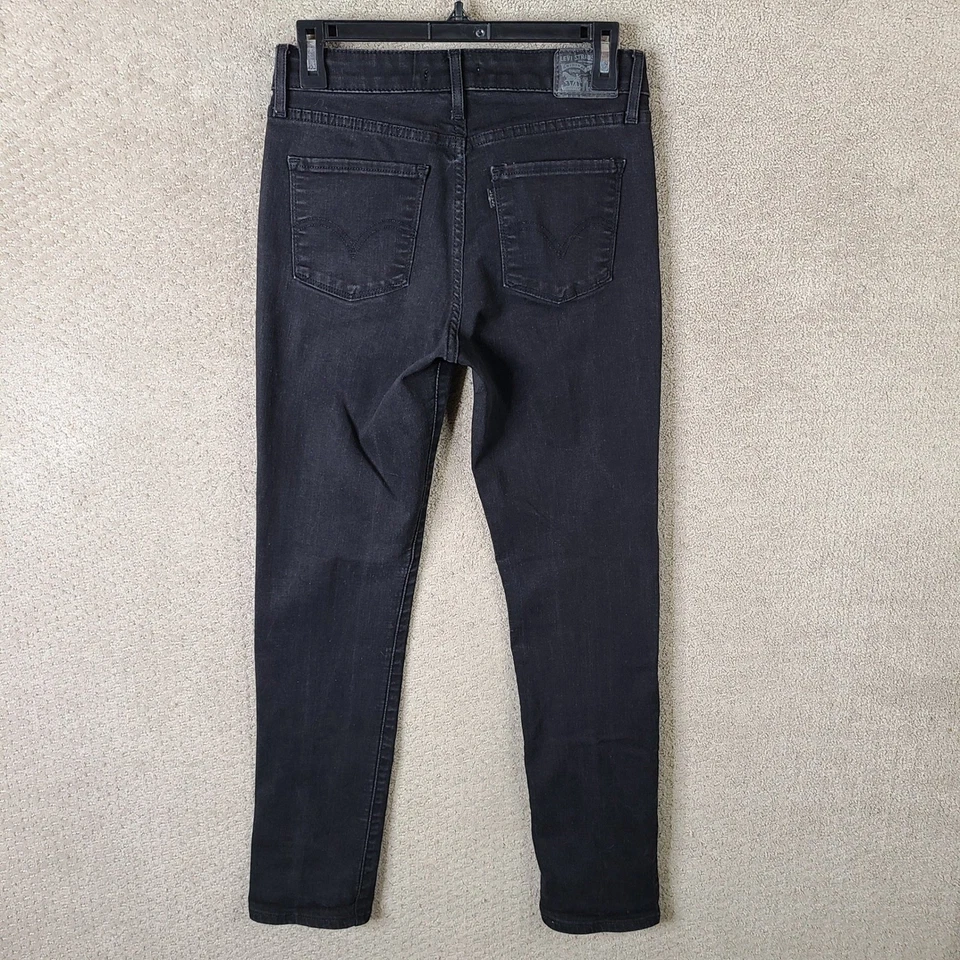 Pantalones de mezclilla Levis para mujer 8 negros clásicos tiro medio ajustados elásticos Foto 3 de 4